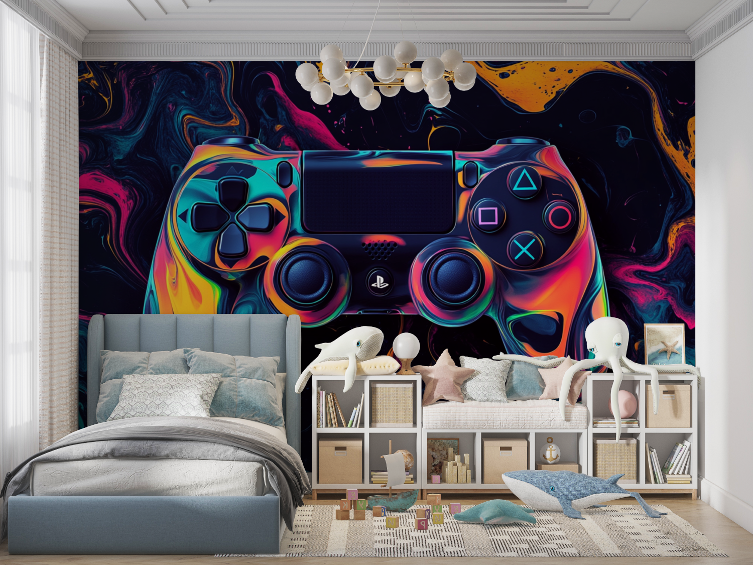 Hintergrundbild mit tropfendem Gamecontroller | Wandbilder