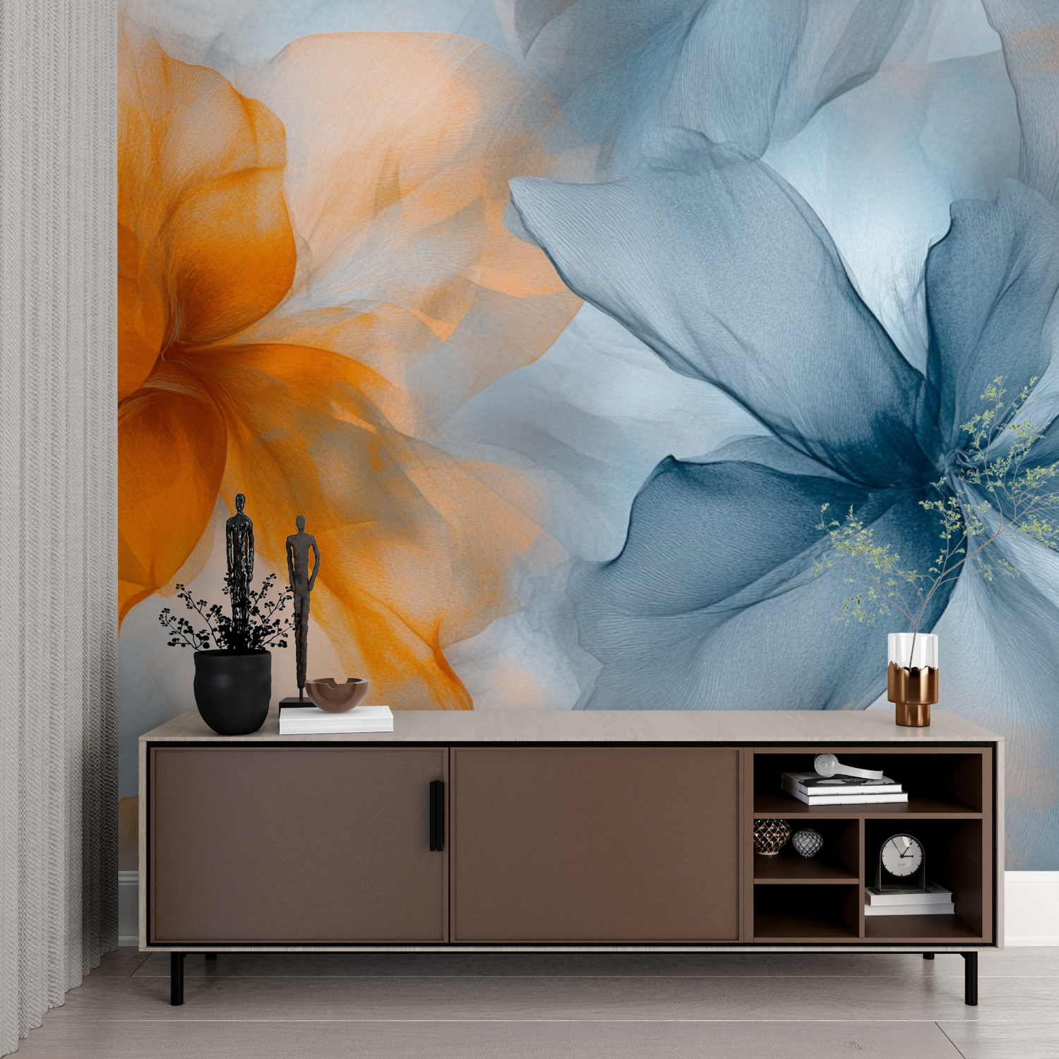 Translucent Watercolor Flower Wallpaper | Murals Wallpaper