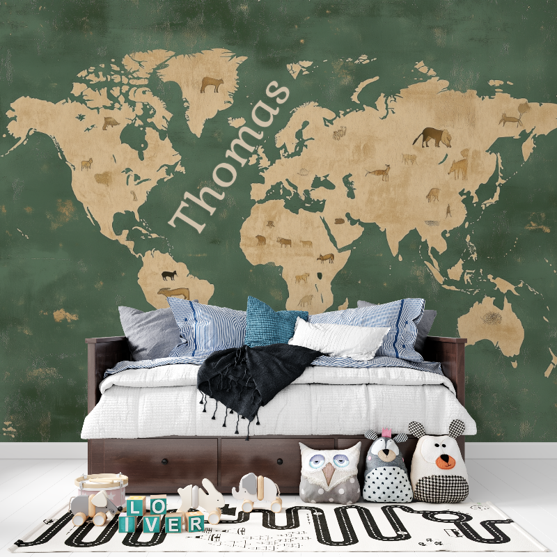 Name Wallpaper World Map | Murals Wallpaper