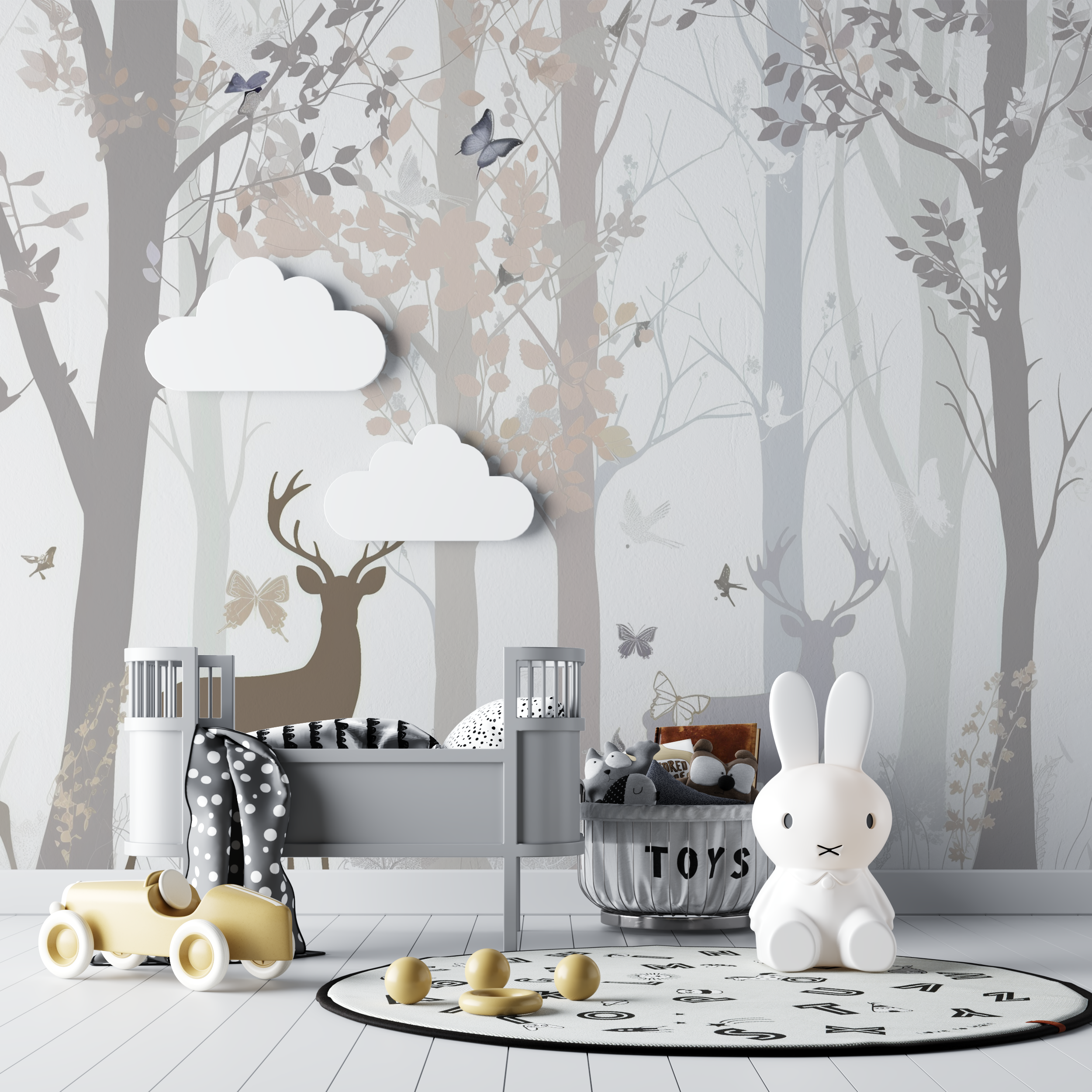 Papier peint foret bebe tendance bebe tipi