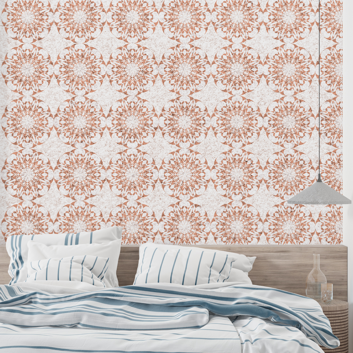 White and Red Pattern Wallpaper | Murals Wallpaper