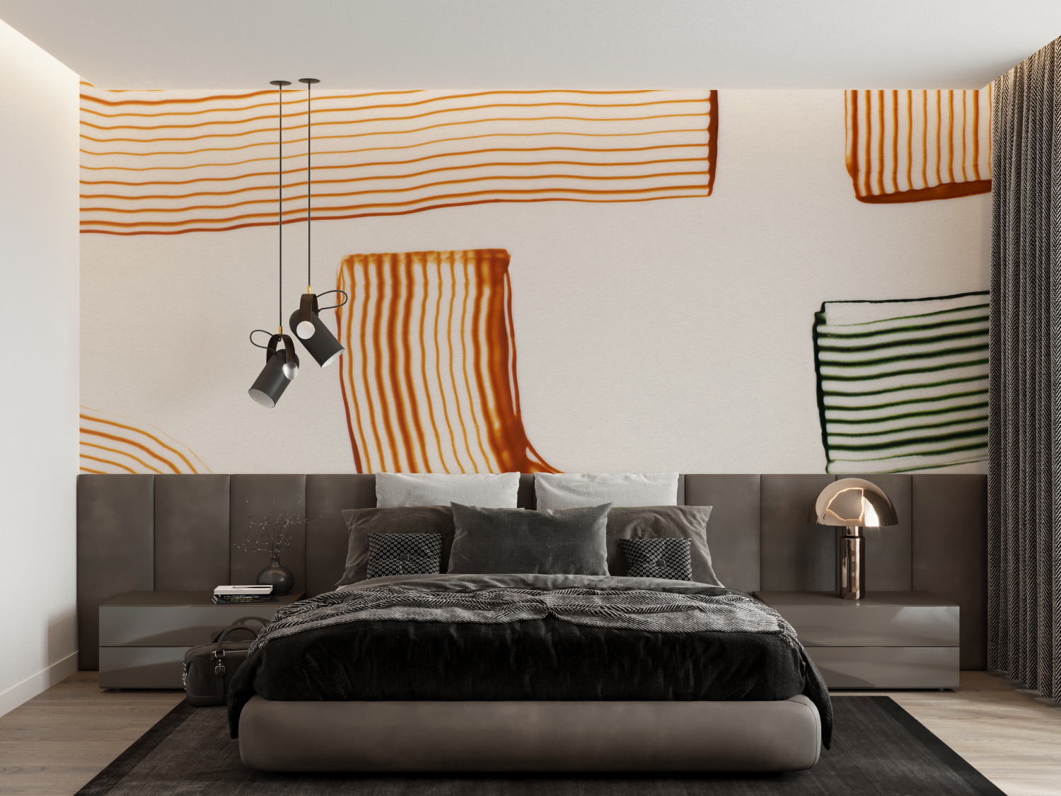 Boho-Orange Tapete | Wandtapete