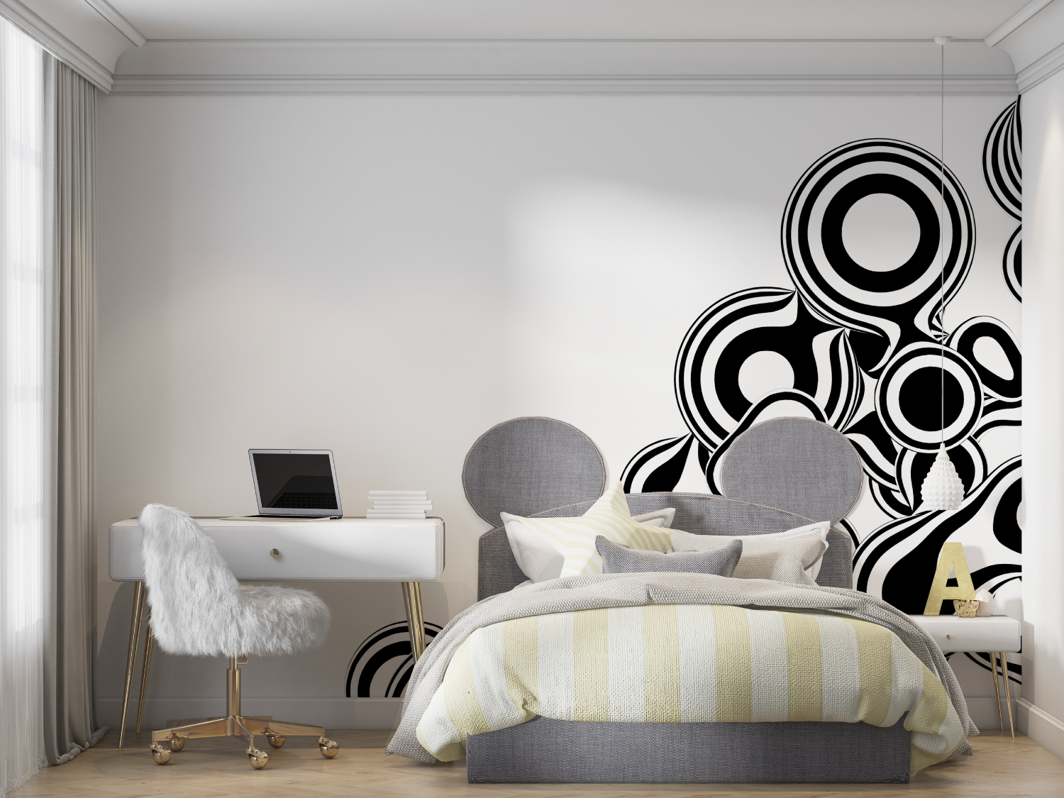 Minimalist Black and White Teen Wallpaper | Murals Wallpaper