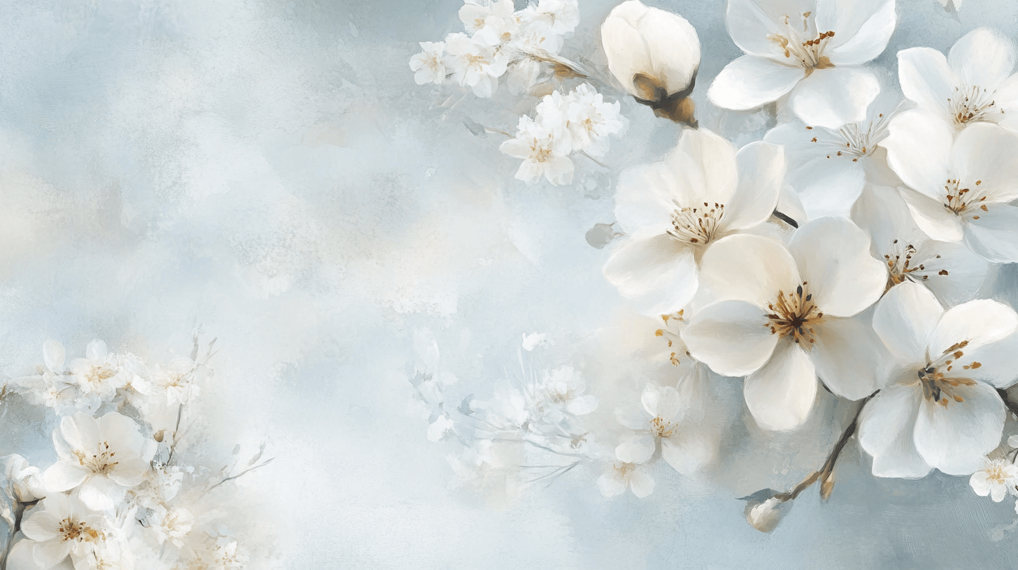 Delicate White Flower Watercolor Wallpaper | Murals Wallpaper