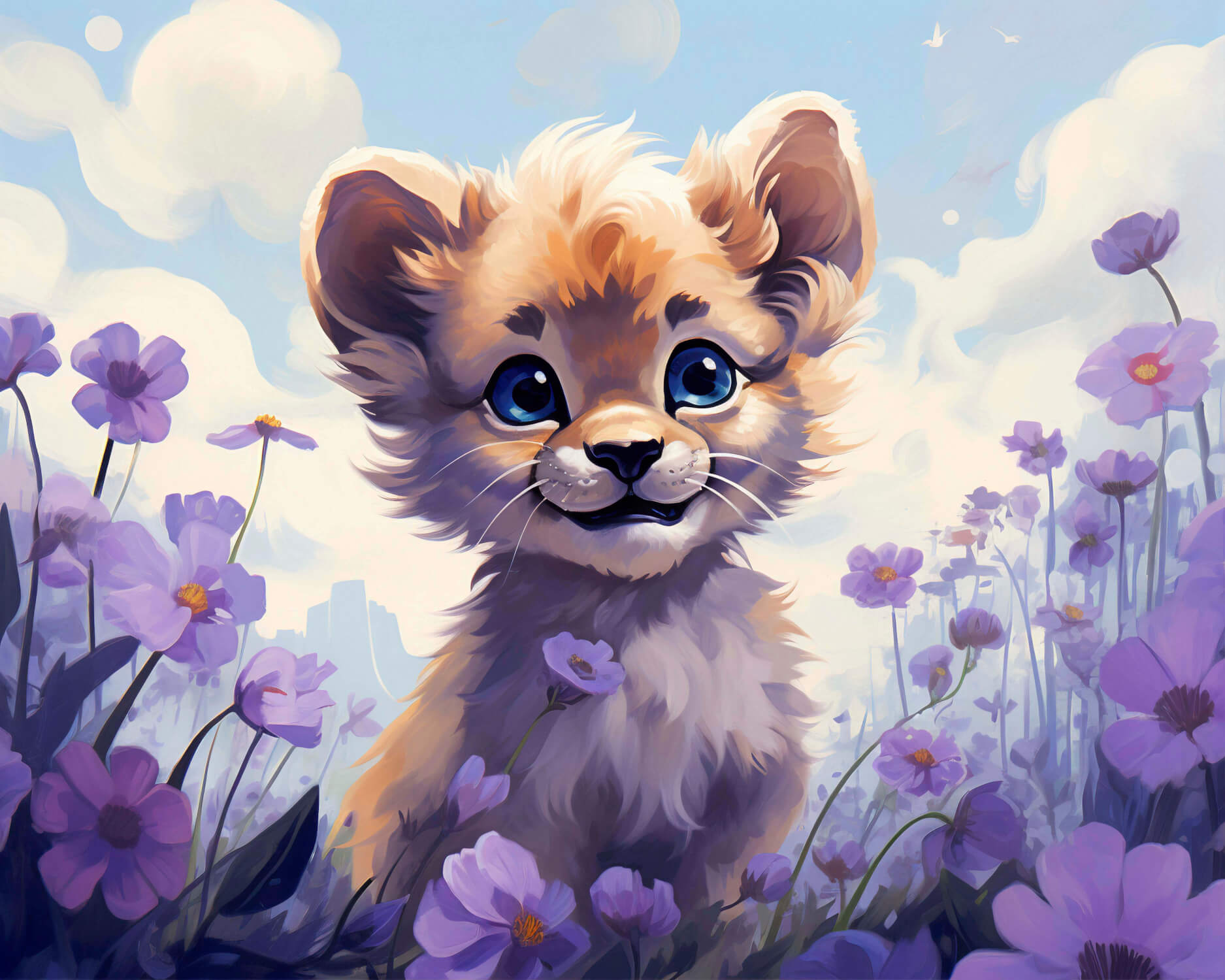 Purple Lion Wallpaper | Murals Wallpaper