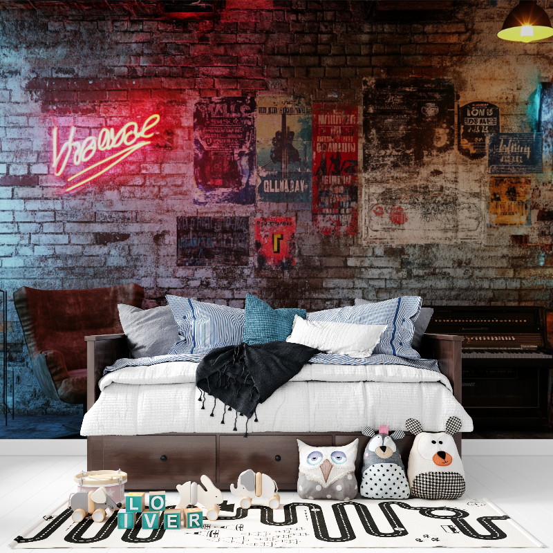 Brick and Music Wallpaper | Murals Wallpaper