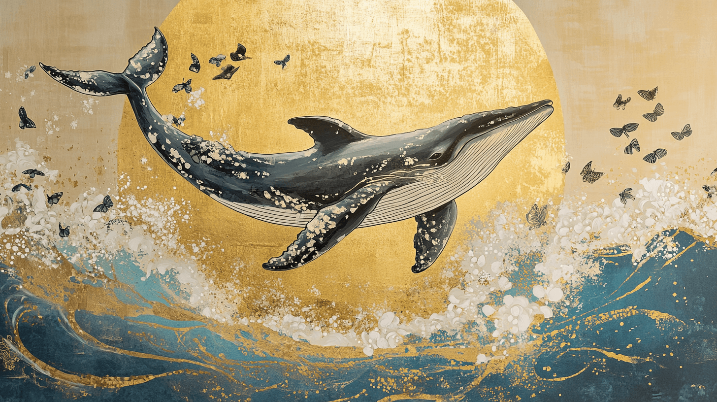 Whale and Sun Wallpaper | Murals Wallpaper
