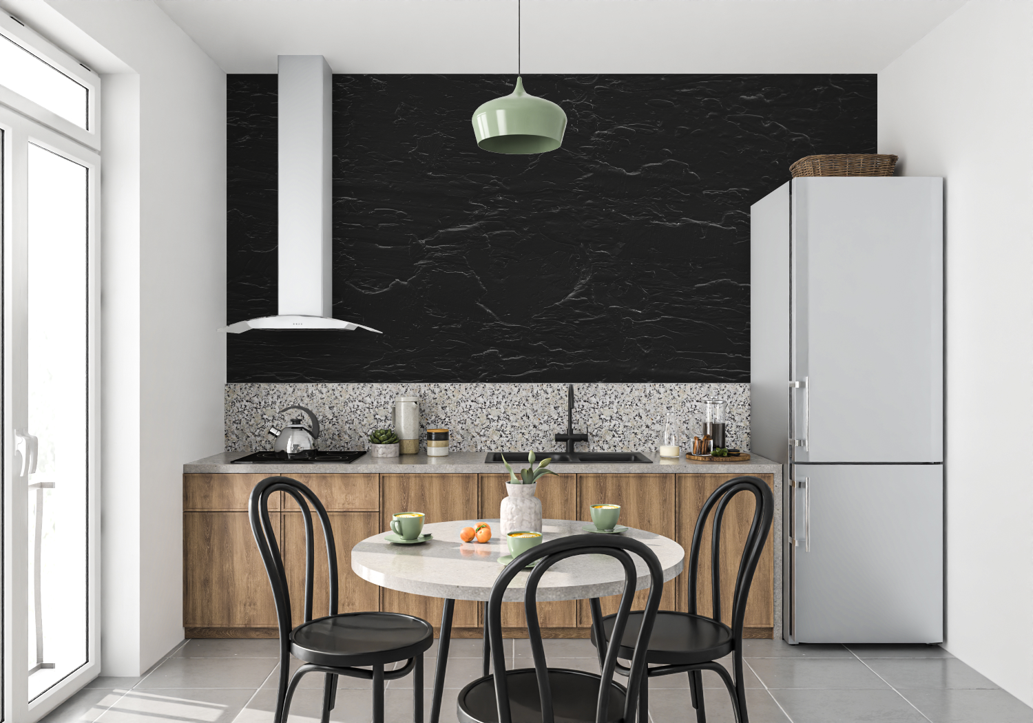 Black Stone Effect Wallpaper | Murals Wallpaper