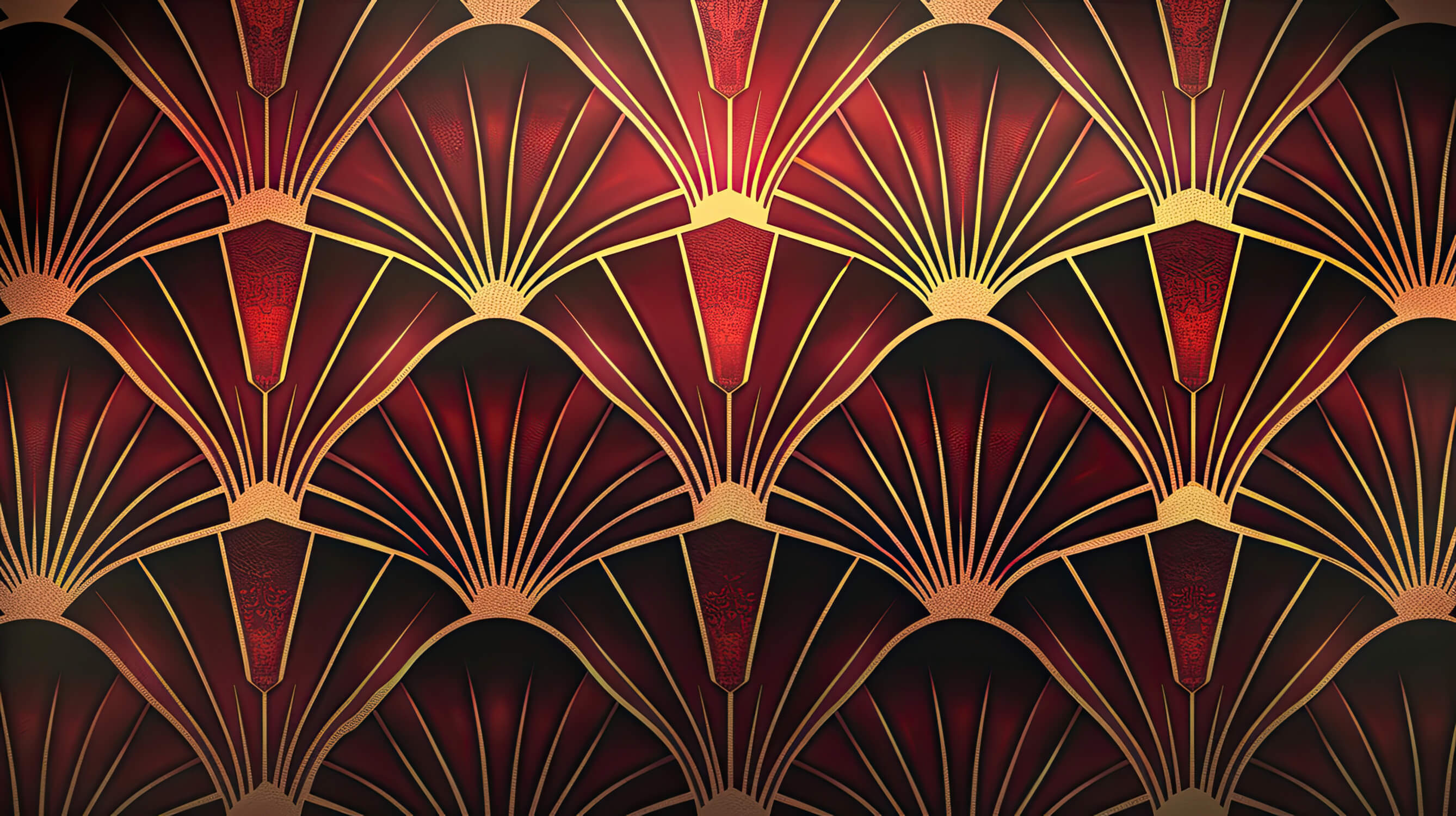 Red Art Deco Wallpaper | Murals Wallpaper