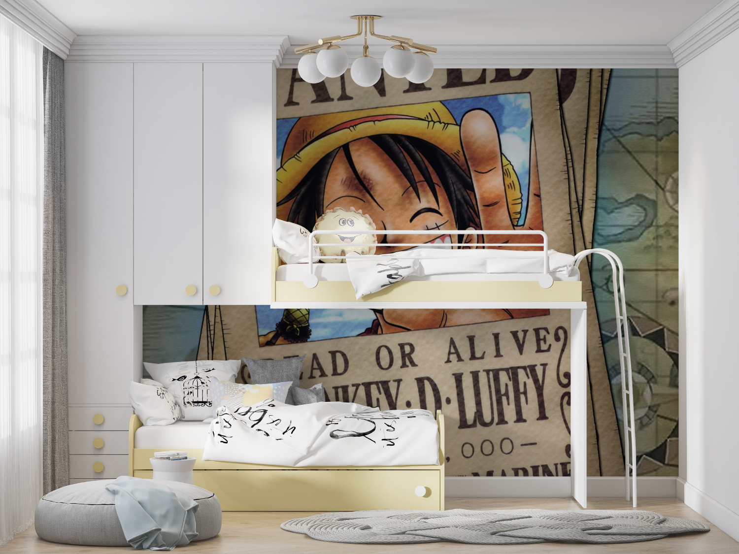 One Piece Luffy Wanted Wallpaper | Murals Wallpaper