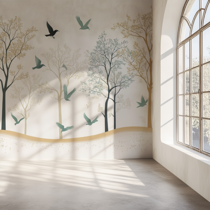 Tree and Bird Wallpaper | Murals Wallpaper