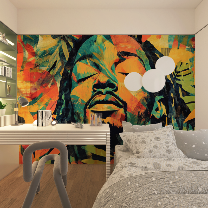 Afro-Salon-Tapete | Wandbilder-Tapete