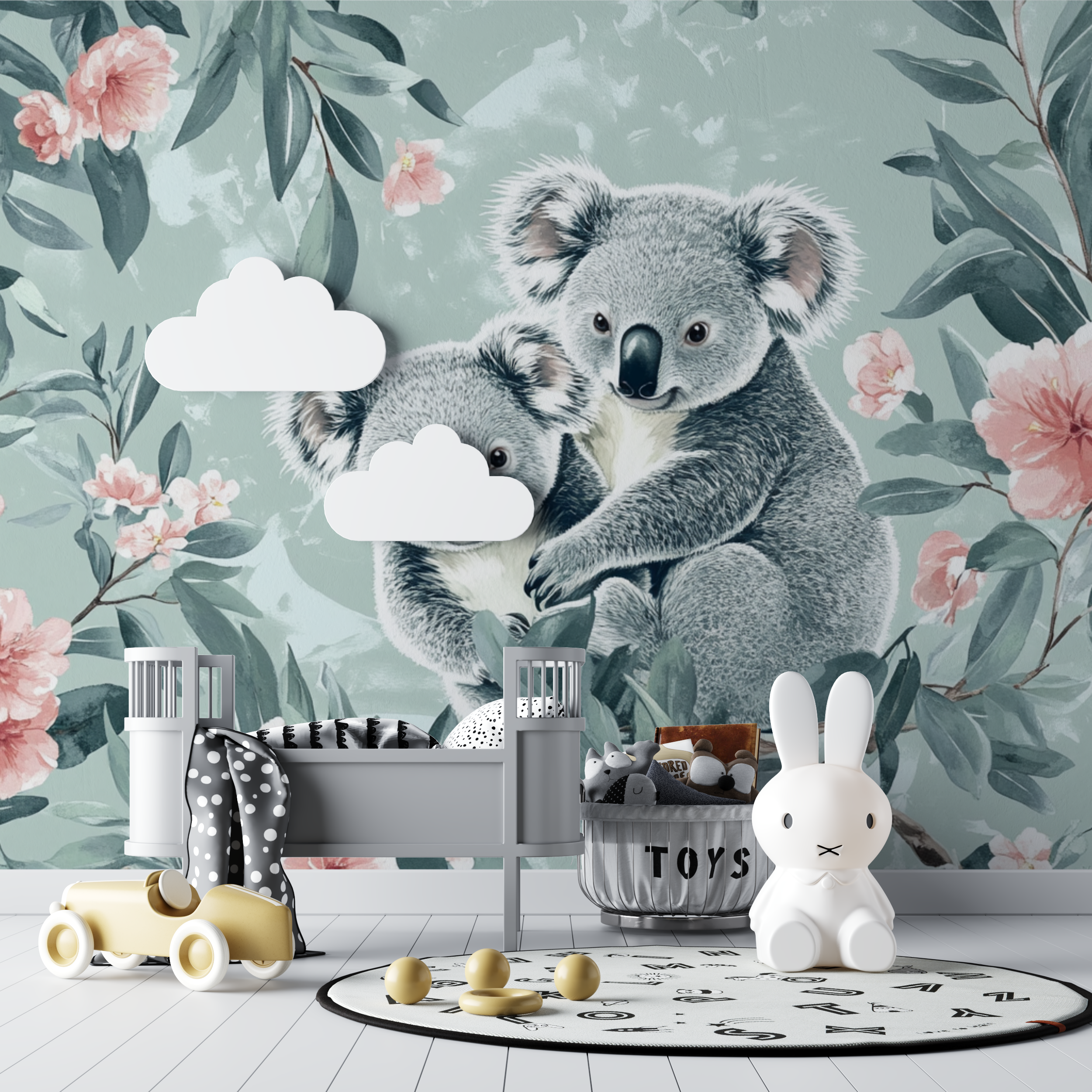Koala and Powdered Foliage Wallpaper | Murals Wallpaper