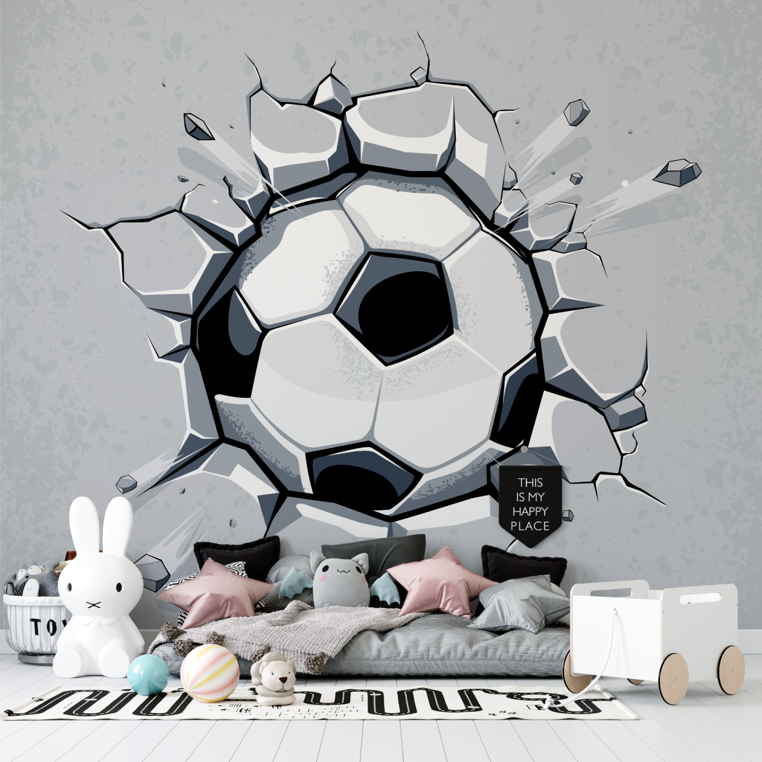 Wallpaper with a Large Soccer Ball | Murals Wallpaper