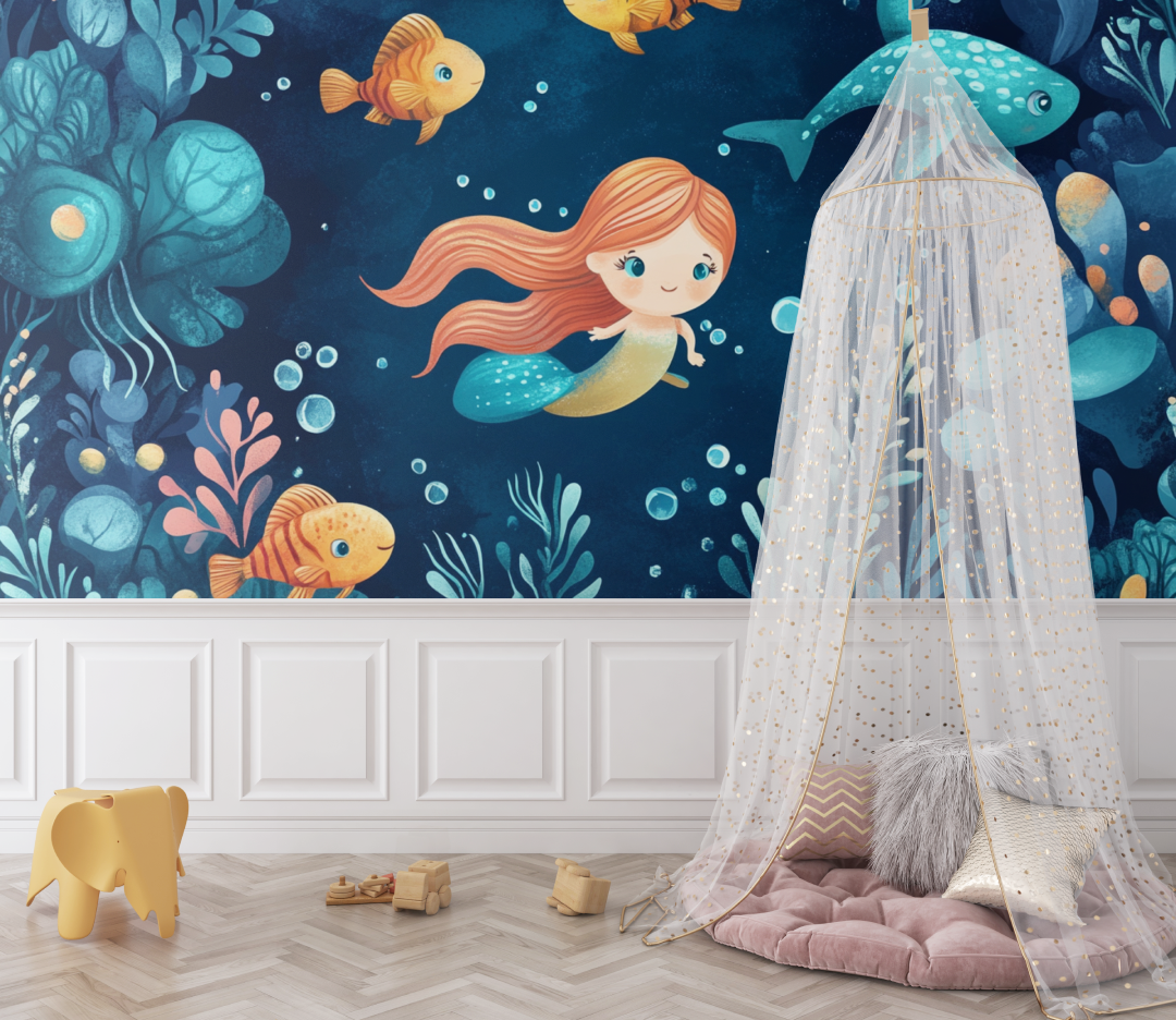 Marine Siren Wallpaper for Girls' Room | Murals Wallpaper