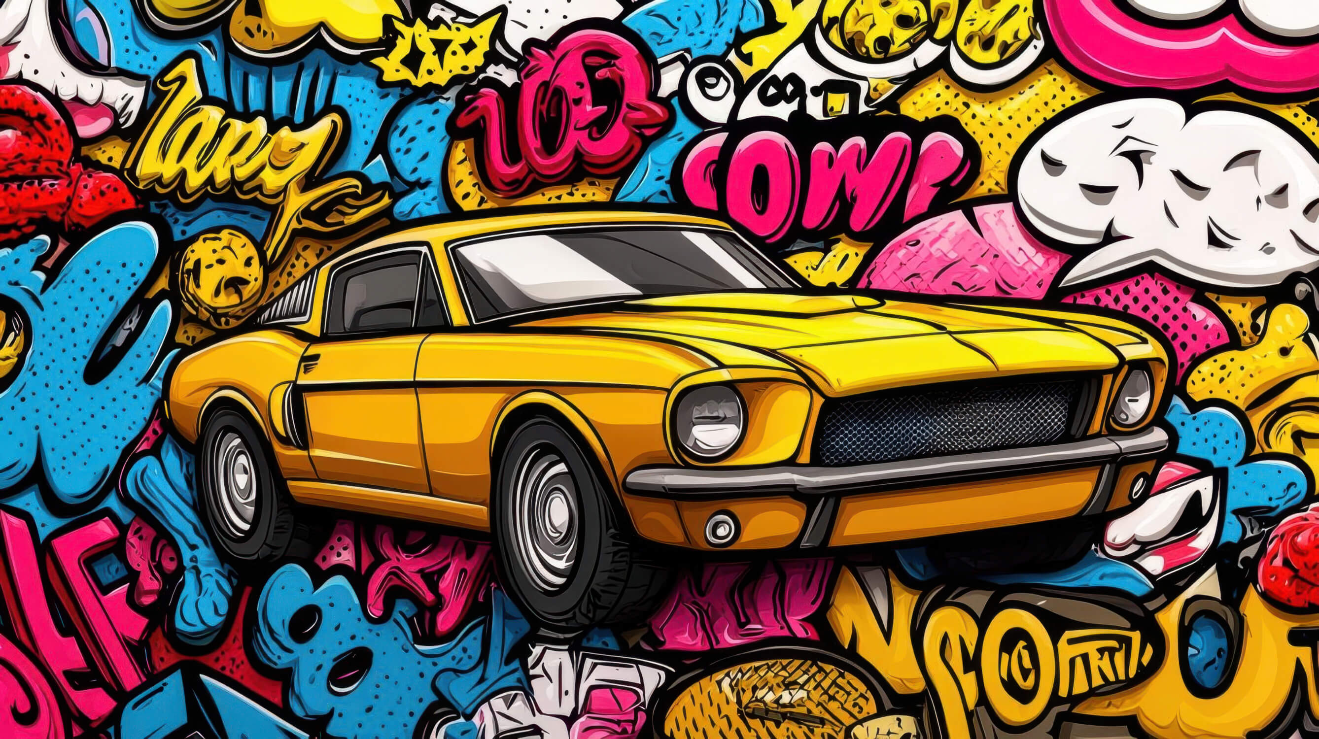 Teen Graffiti Car Wallpaper | Murals Wallpaper