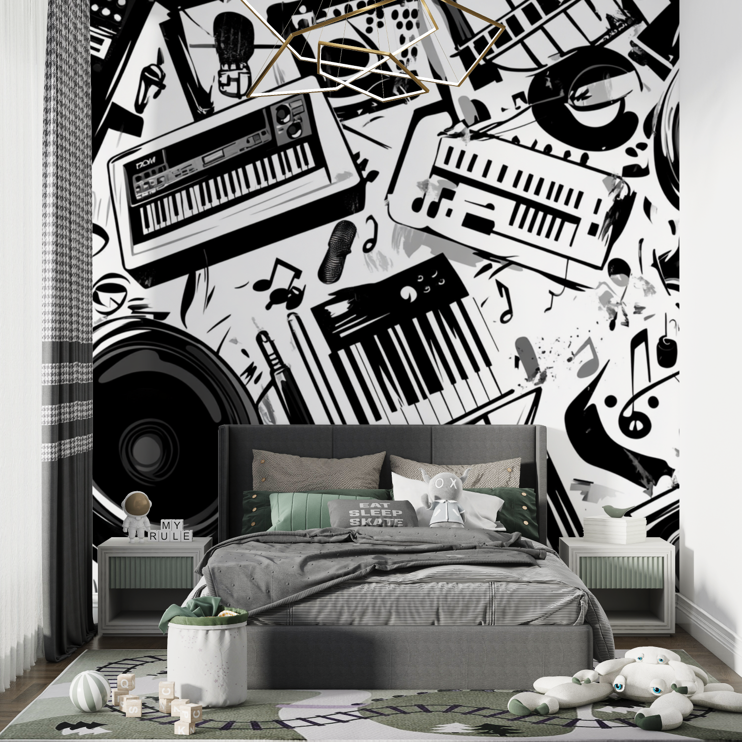 Black Free Style Wallpaper | Murals Wallpaper
