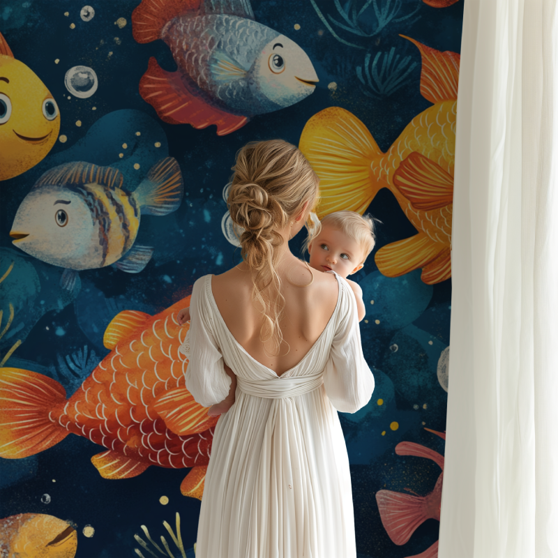 Marine Octopus and Fish Wallpaper | Murals Wallpaper