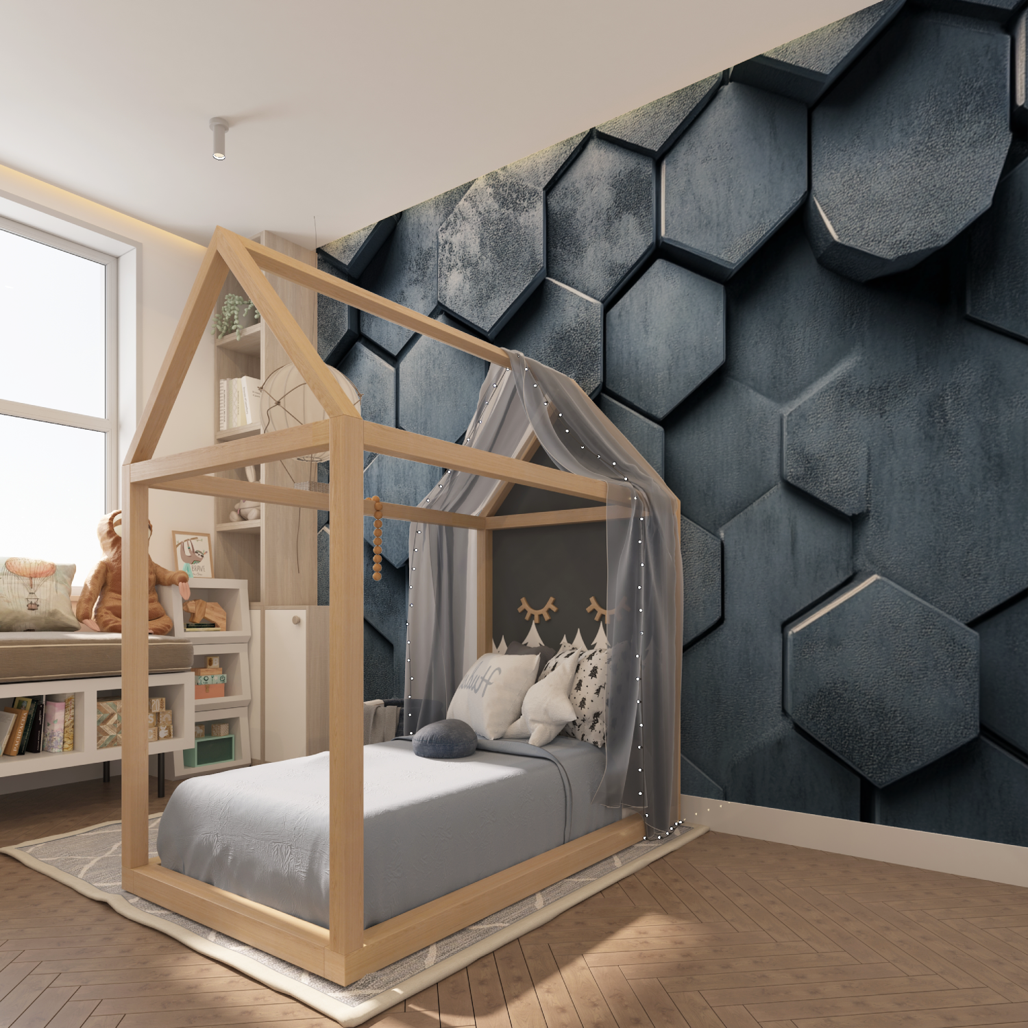 Honeycomb Titanium Wallpaper | Murals Wallpaper