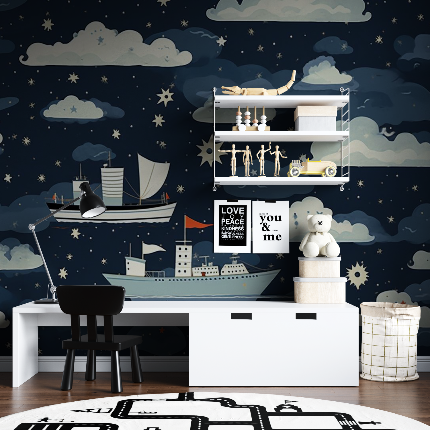 Navy Blue Kids Wallpaper | Murals Wallpaper