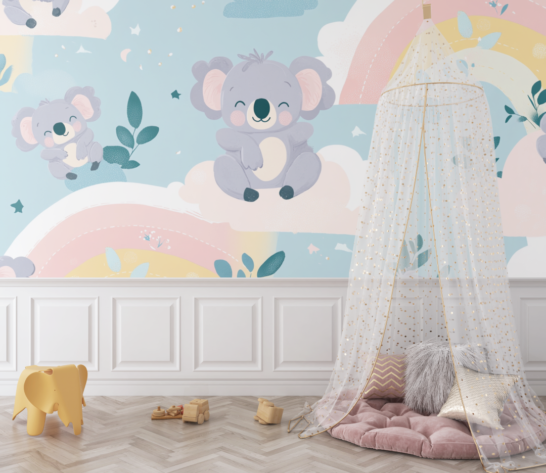 Pastel Arc Sitting Koala Wallpaper | Murals Wallpaper