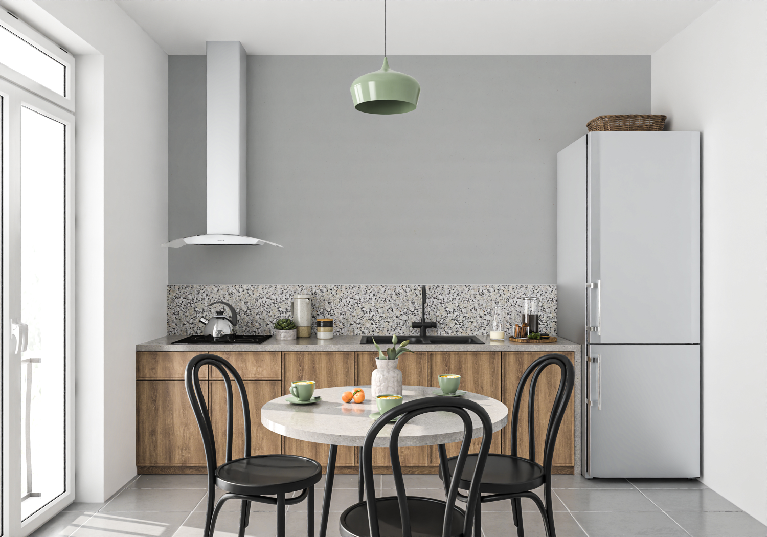 Einfarbige graue Tapete - Panorama 4murs