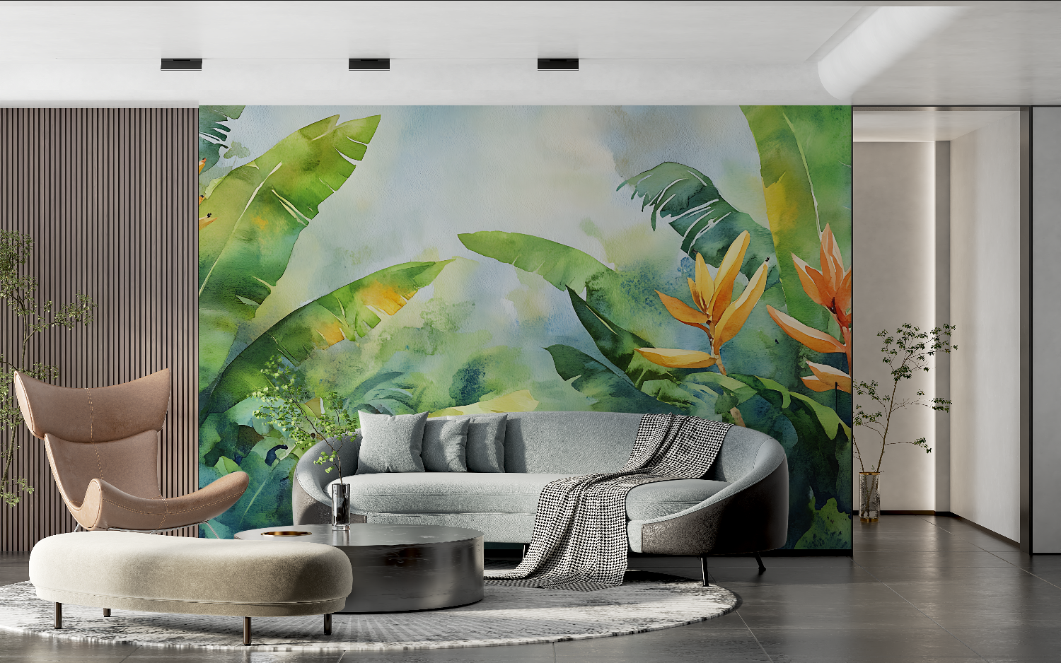 Tropical Jungle Watercolor Wallpaper | Murals Wallpaper