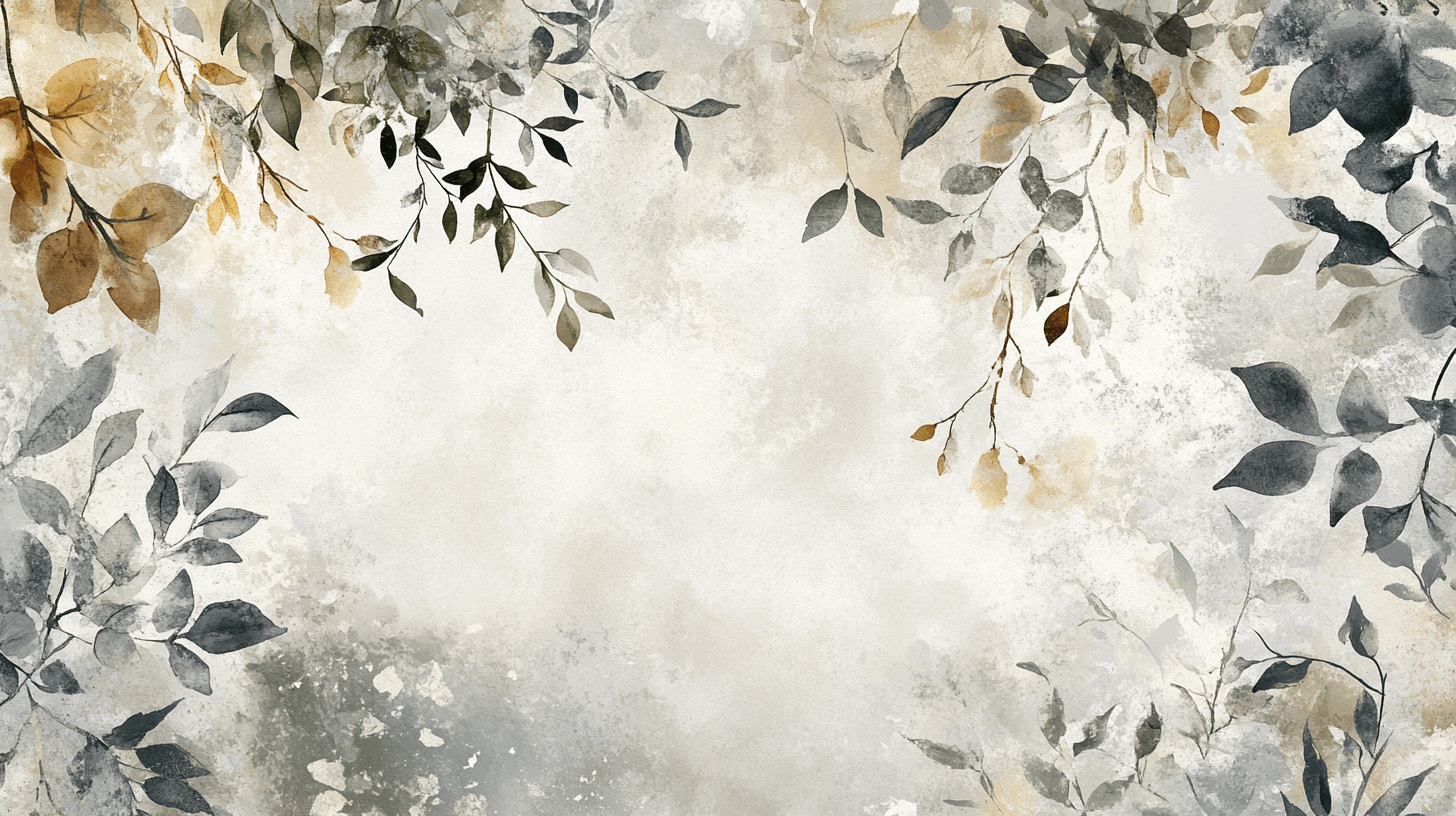 Papier Peint Aquarelle Feuilles Bohèmes