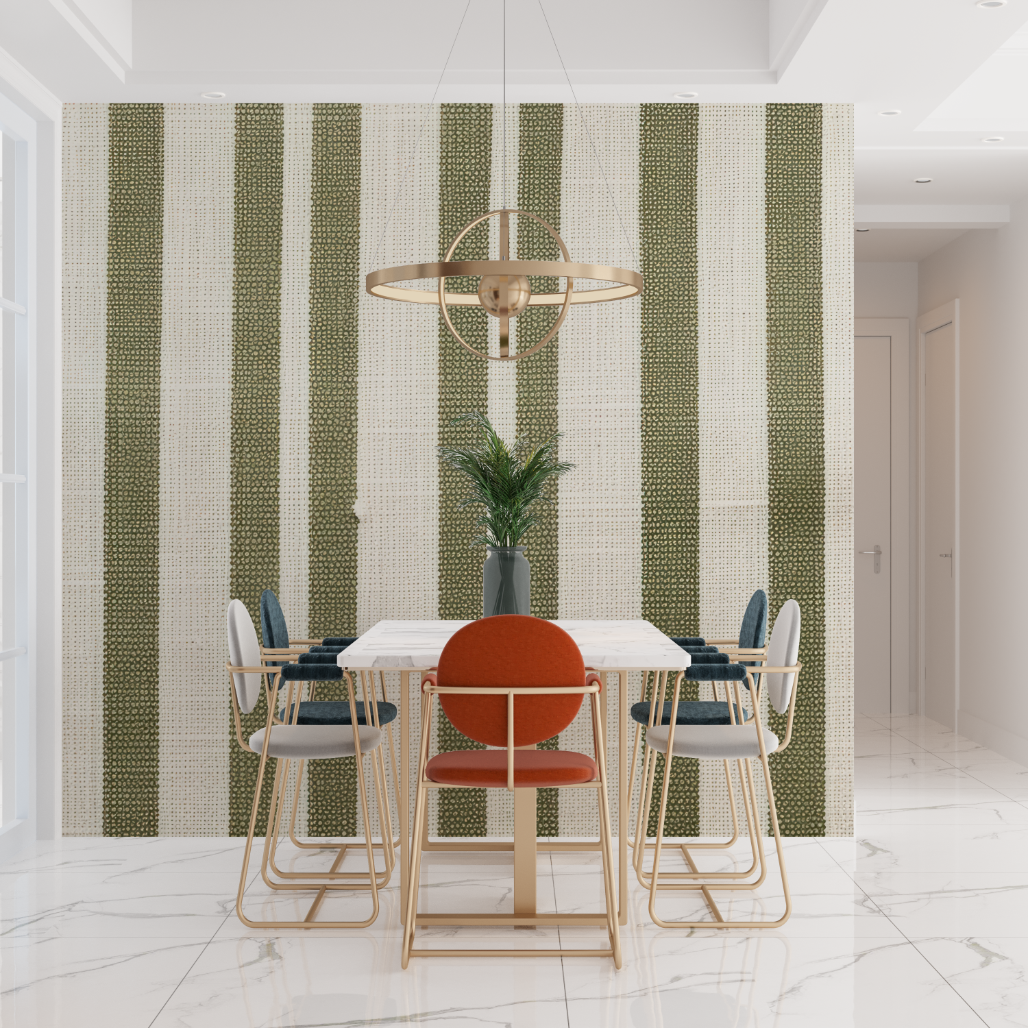 Green Striped Wallpaper | Murals Wallpaper