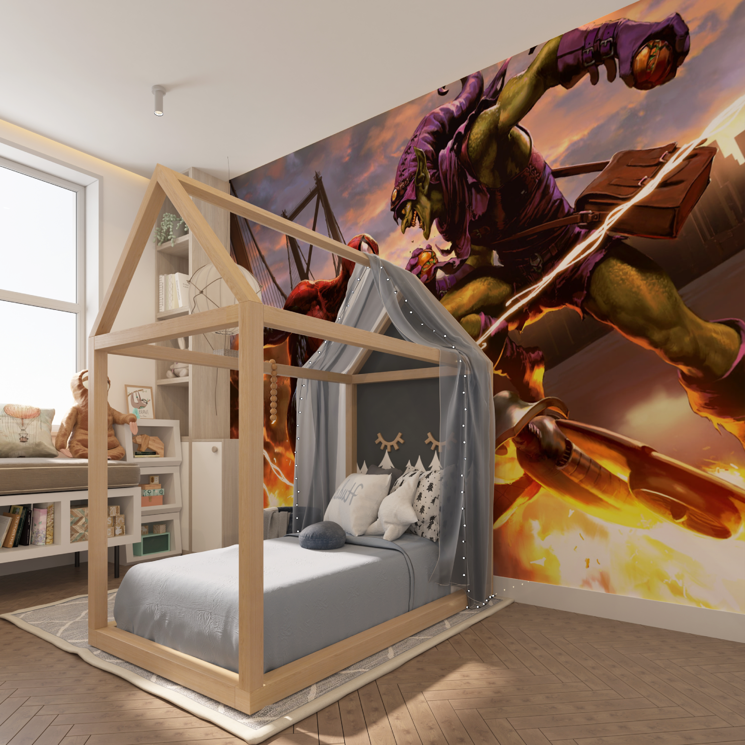 Spider-Man vs Green Goblin Wallpaper | Murals Wallpaper