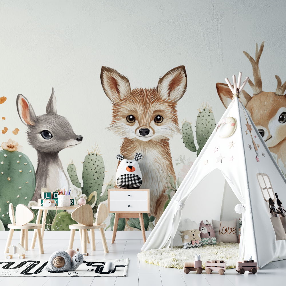 Jungle Savanna Animals Wallpaper Soft | Murals Wallpaper