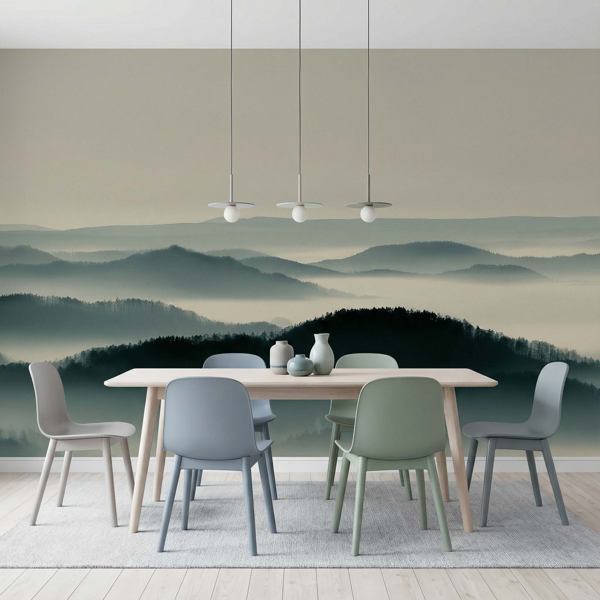 Wandtapete „Misty Horizon Peaks“