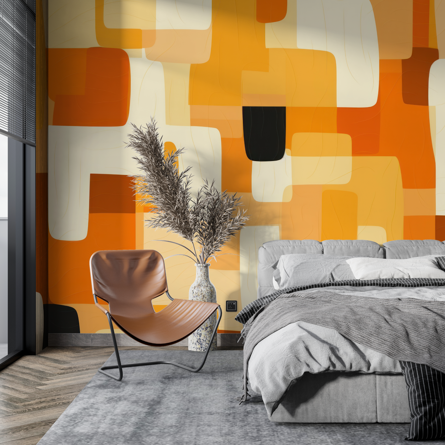 Graphic Orange Wallpaper | Murals Wallpaper