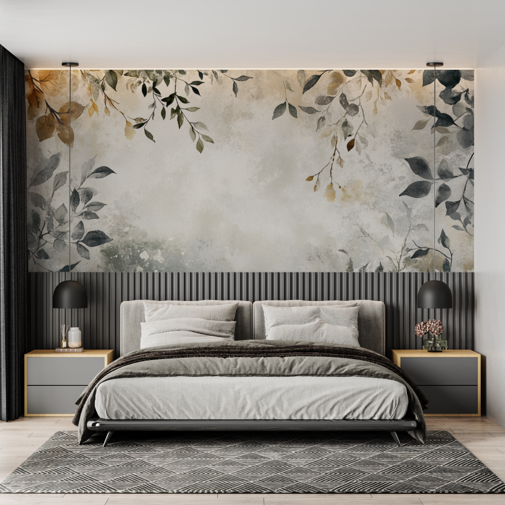 Watercolor Bohemian Leaves Wallpaper | Murals Wallpaper