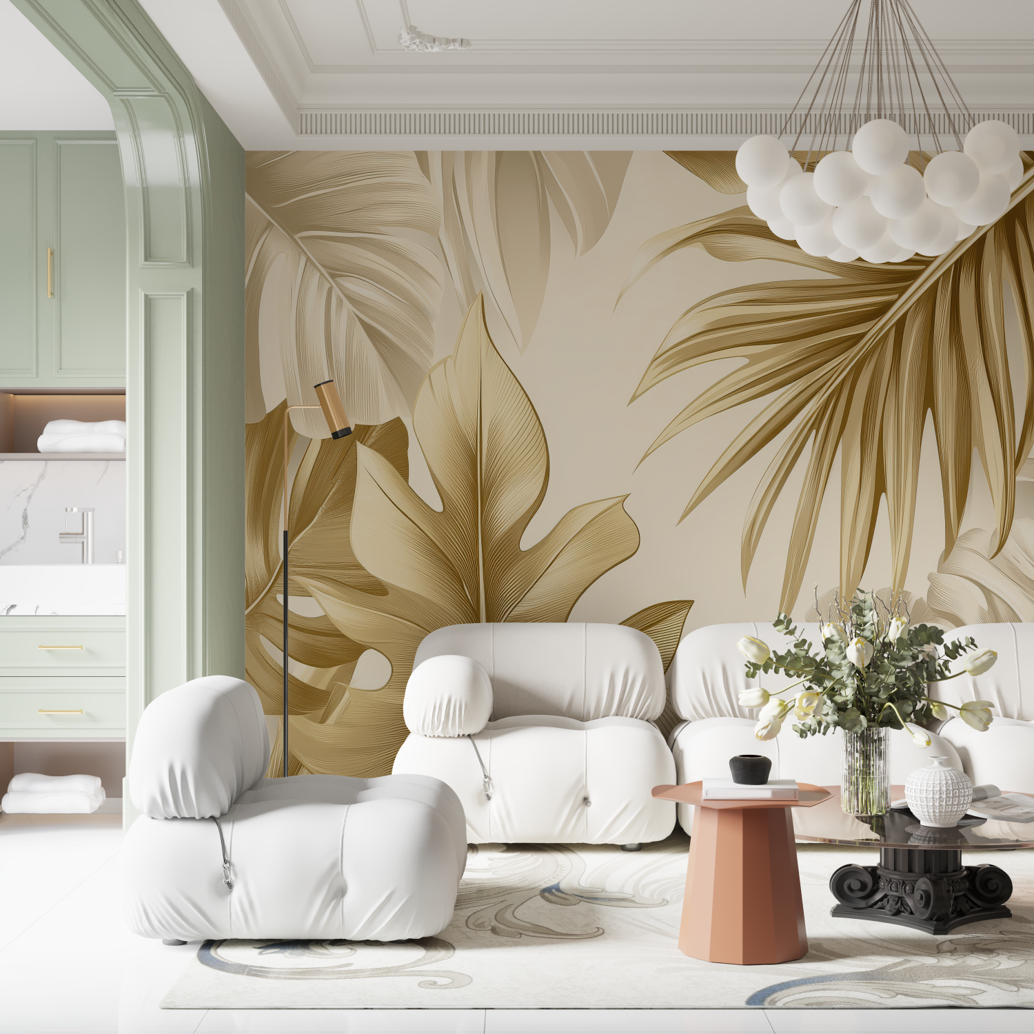 Goldene Dschungel Tapete | Wandbilder Tapete