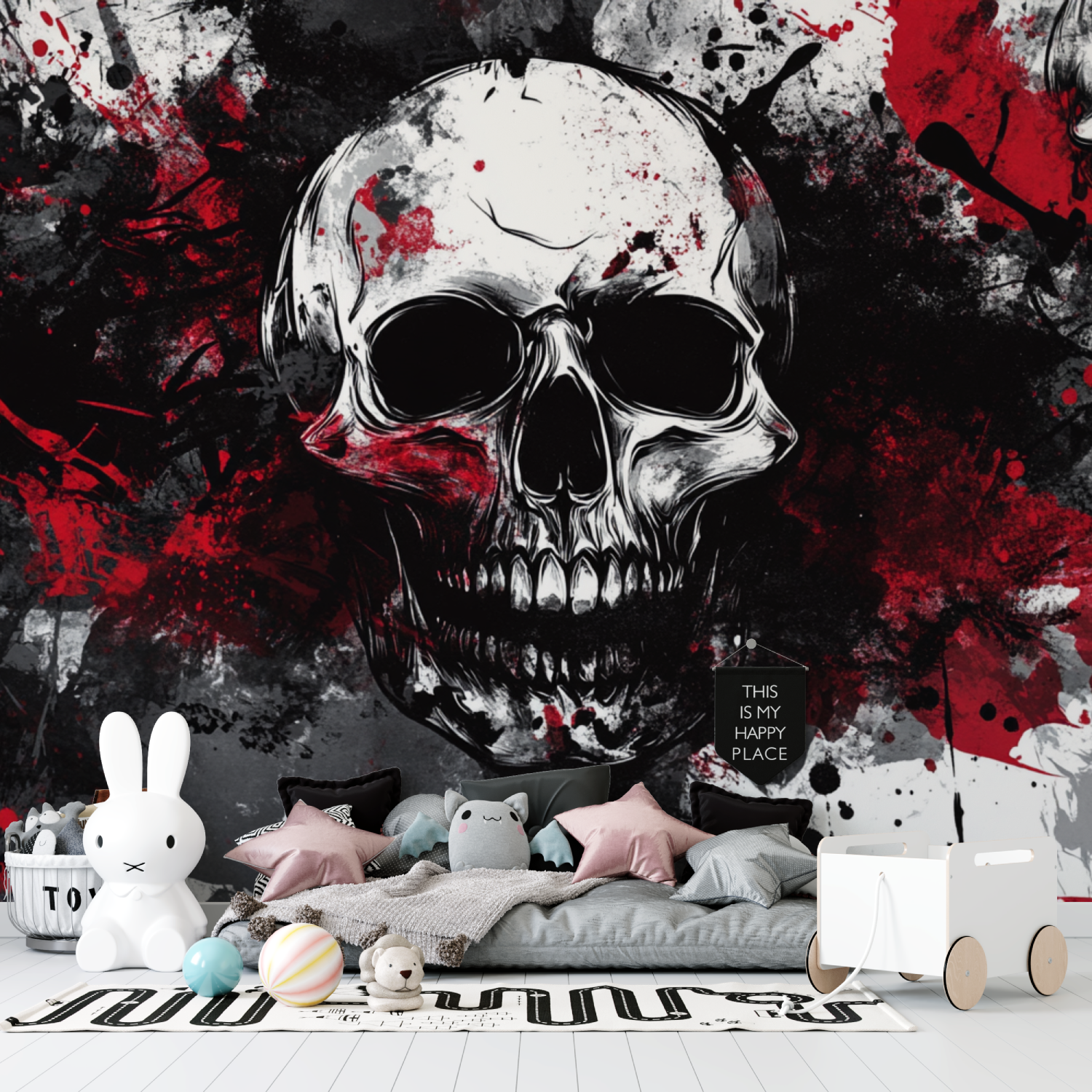 Hintergrundbild für Gaming-Konsolen mit Totenkopf | Wandbilder