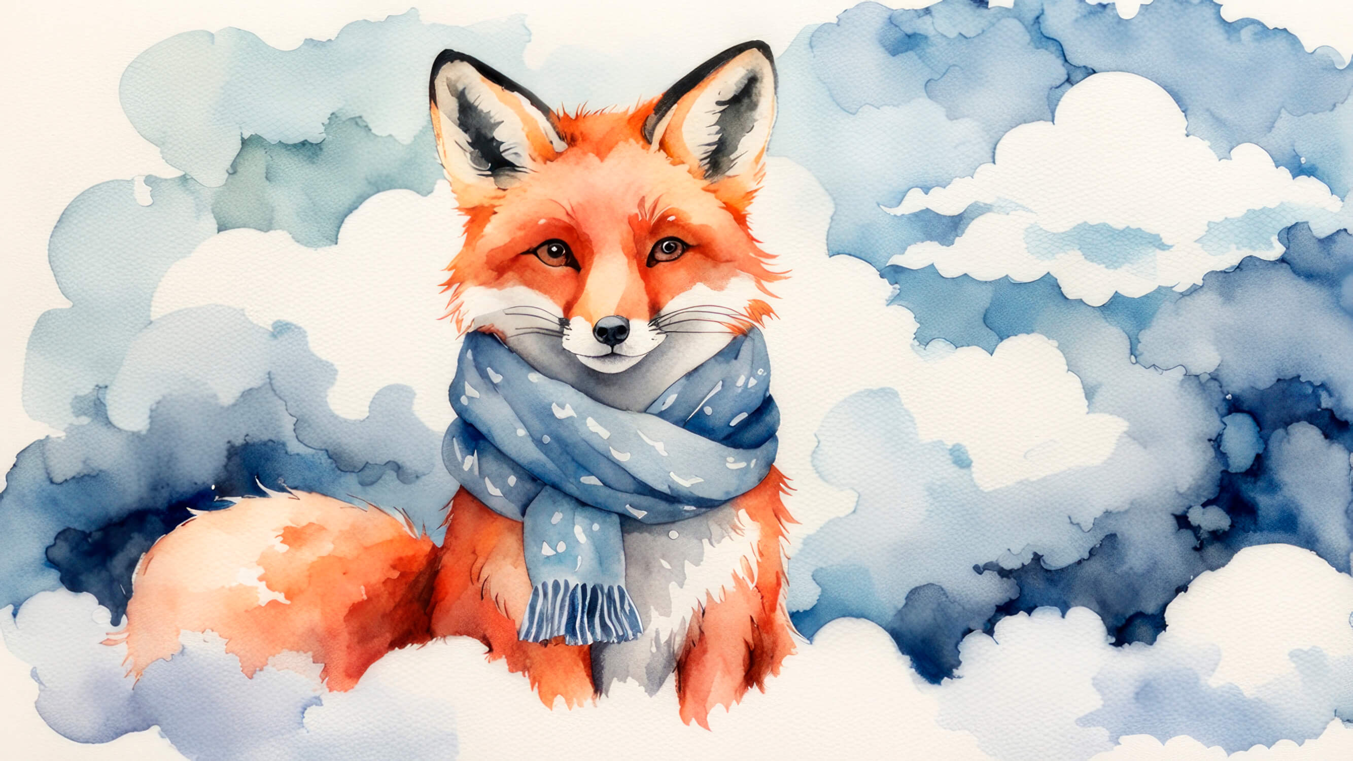 Pastel Blue Fox Wallpaper | Murals Wallpaper