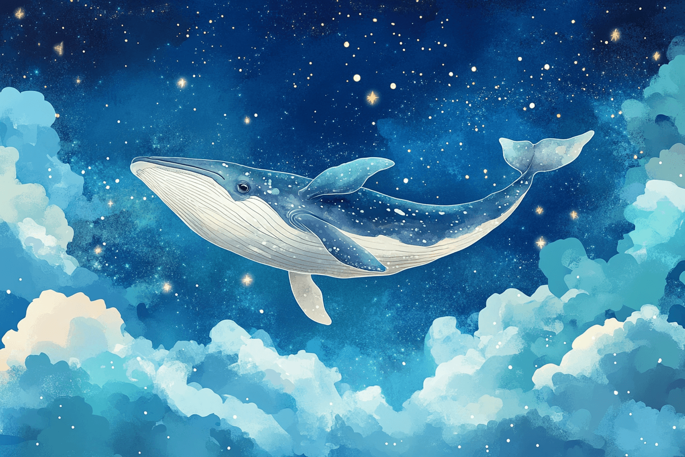 Marine Wallpaper Whale and Starry Sky | Murals Wallpaper