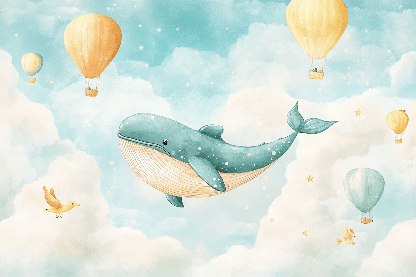 Classic Baby Wallpaper Sky and Whale | Murals Wallpaper