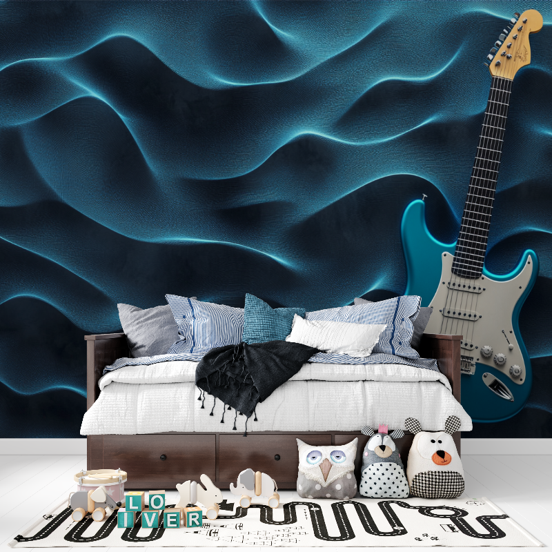 Blue Electric Guitar Wallpaper | Murals Wallpaper