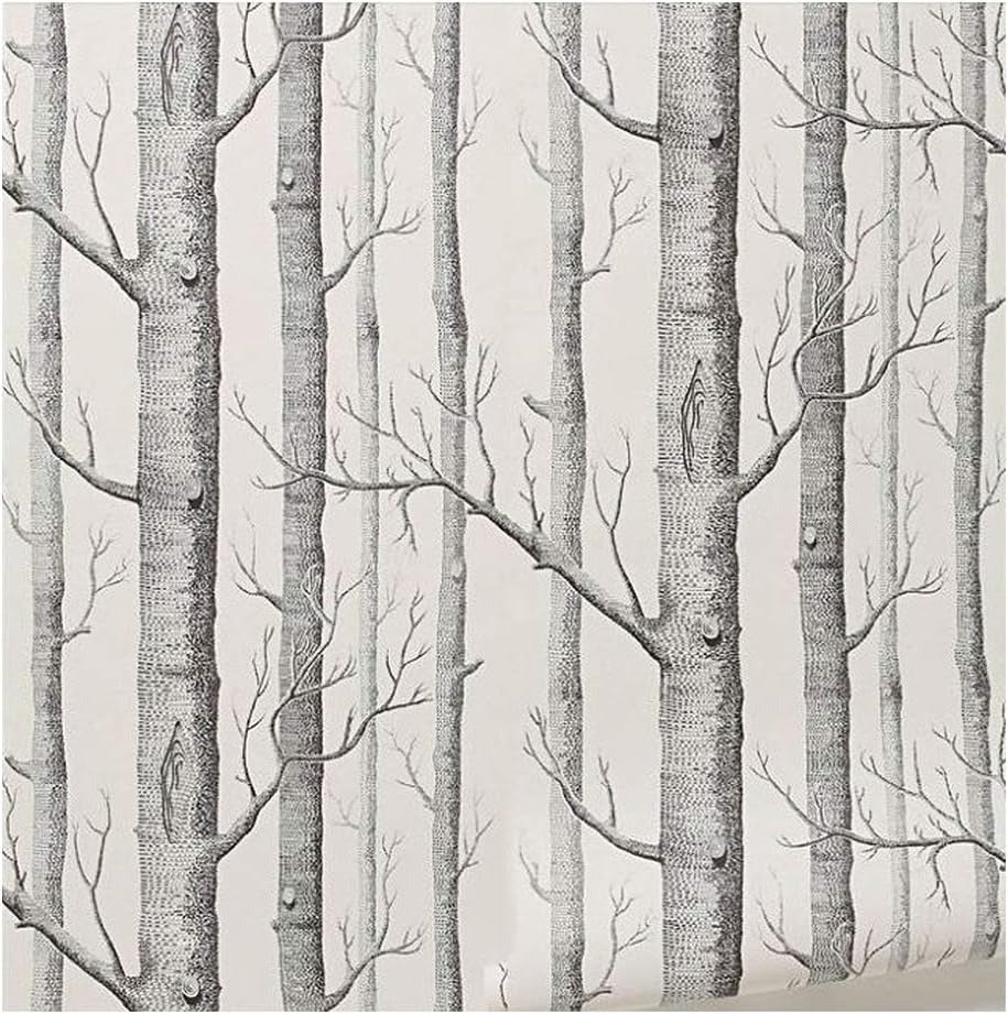 Mural Black and White Birch Wallpaper