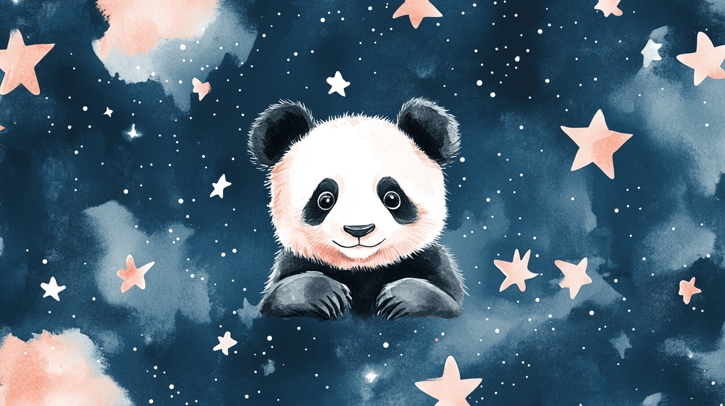 Panda and Starry Sky Wallpaper | Murals Wallpaper