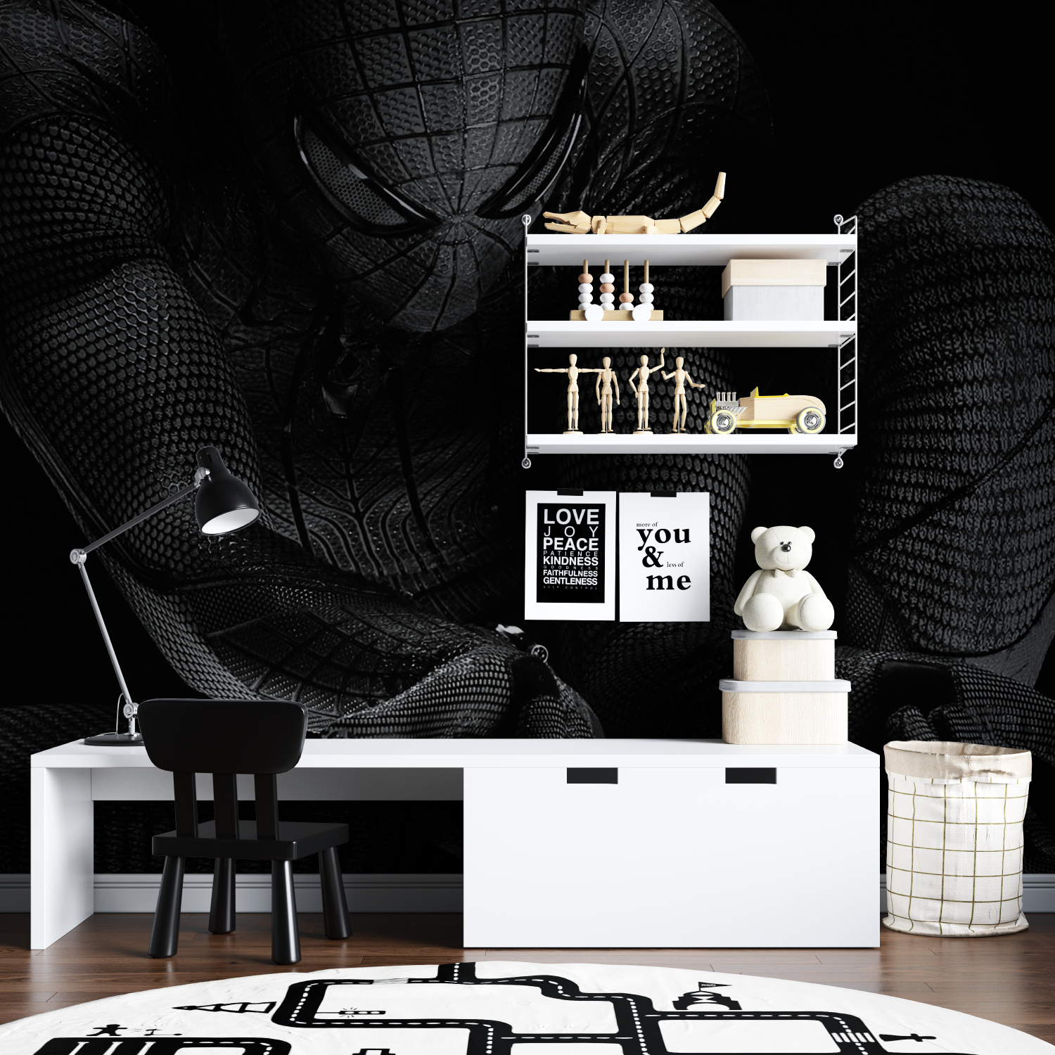 Schwarze Spiderman Design Tapete | Wandbilder Tapete