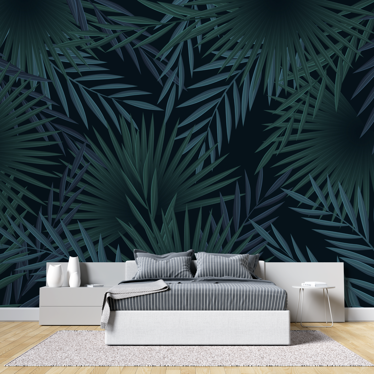 Schwarze und grüne Tapete | Wandtapete