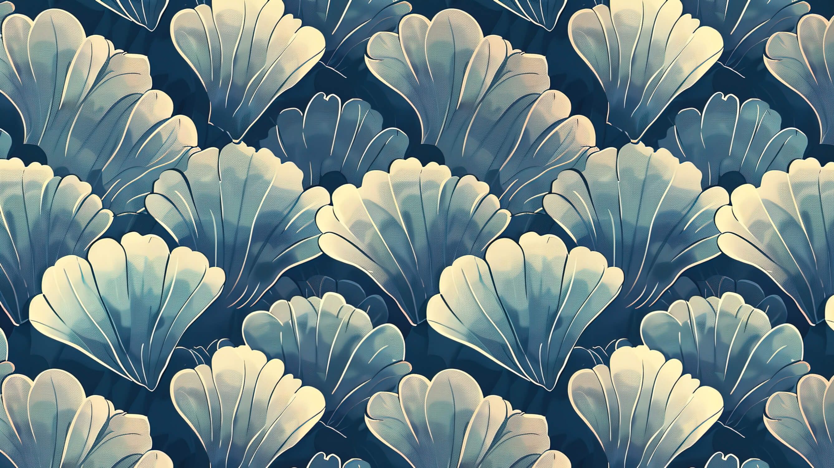 Art Deco Blue Shell Wallpaper | Murals Wallpaper