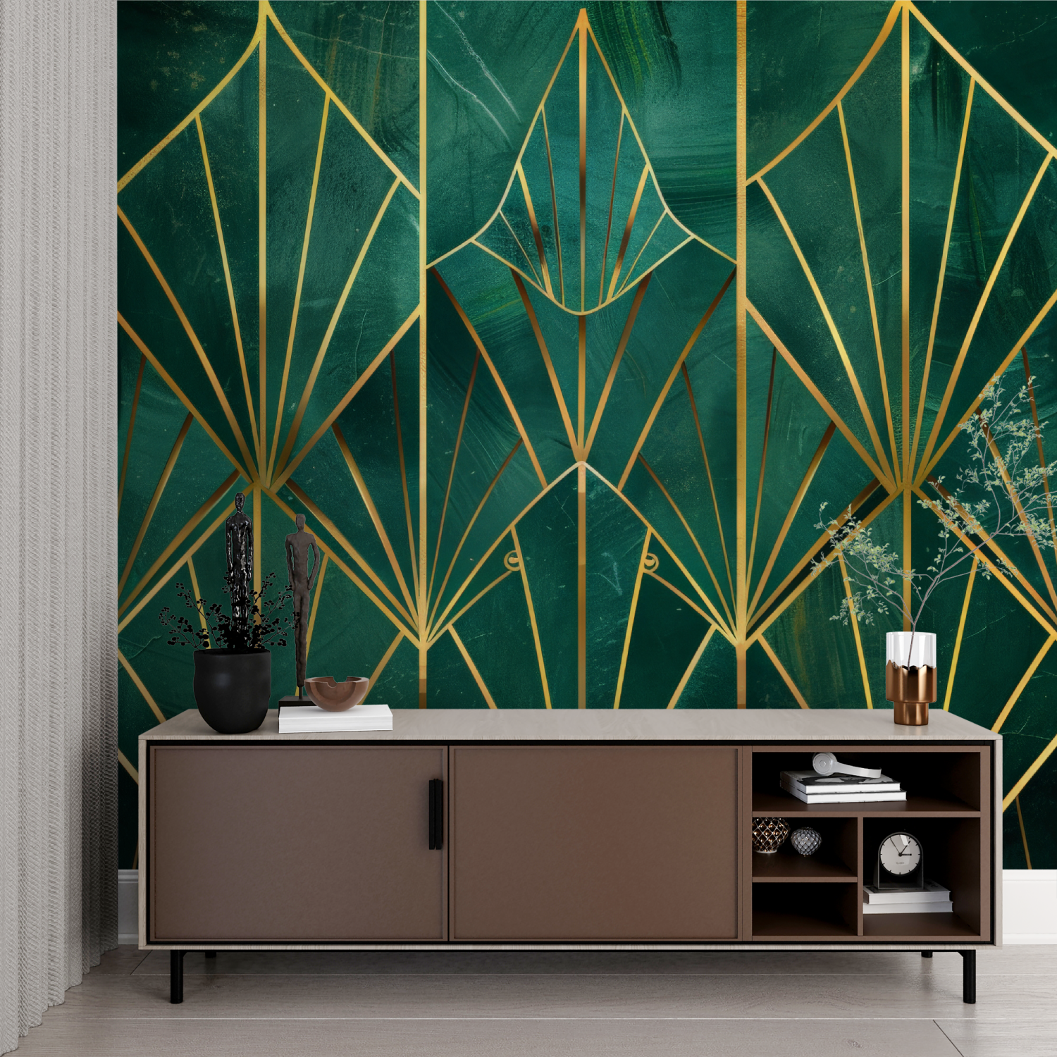 Art Deco Green Wallpaper | Murals Wallpaper
