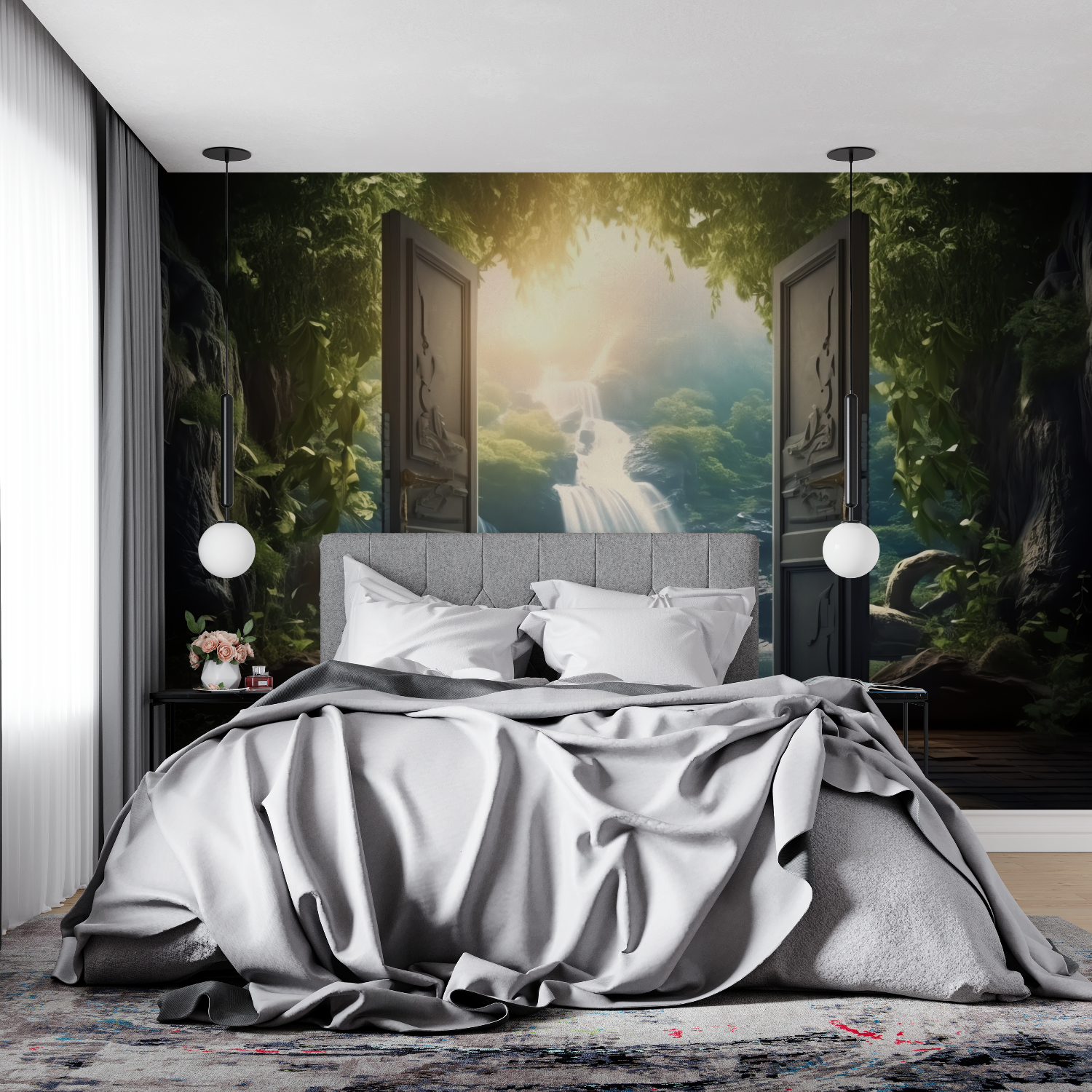 Blue Waterfall Mural Wallpaper | Murals Wallpaper