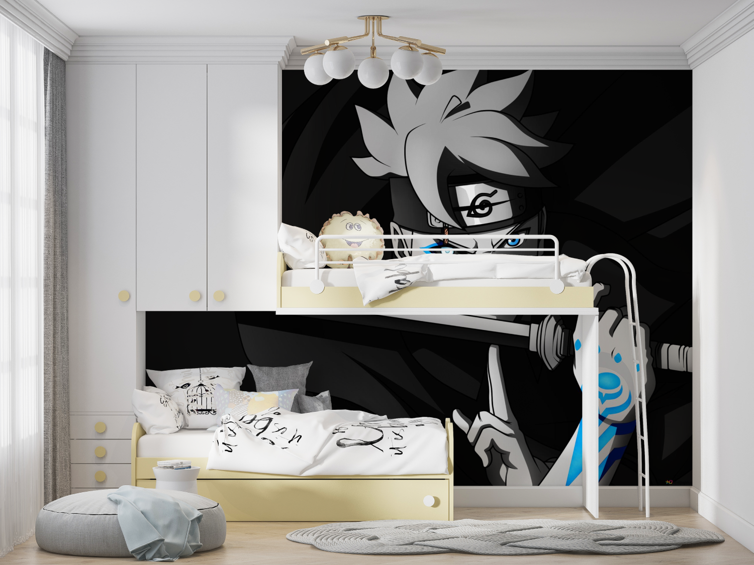 Naruto Blue and Black Wallpaper | Murals Wallpaper