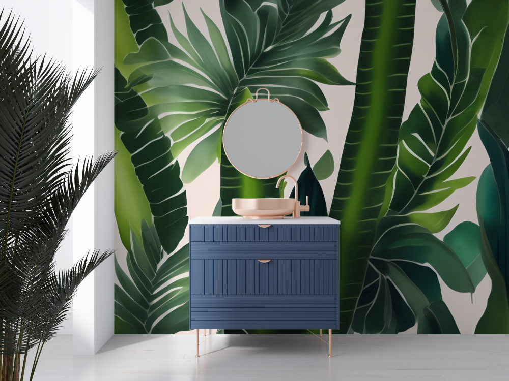 Tropic Green Bathroom Wallpaper | Murals Wallpaper
