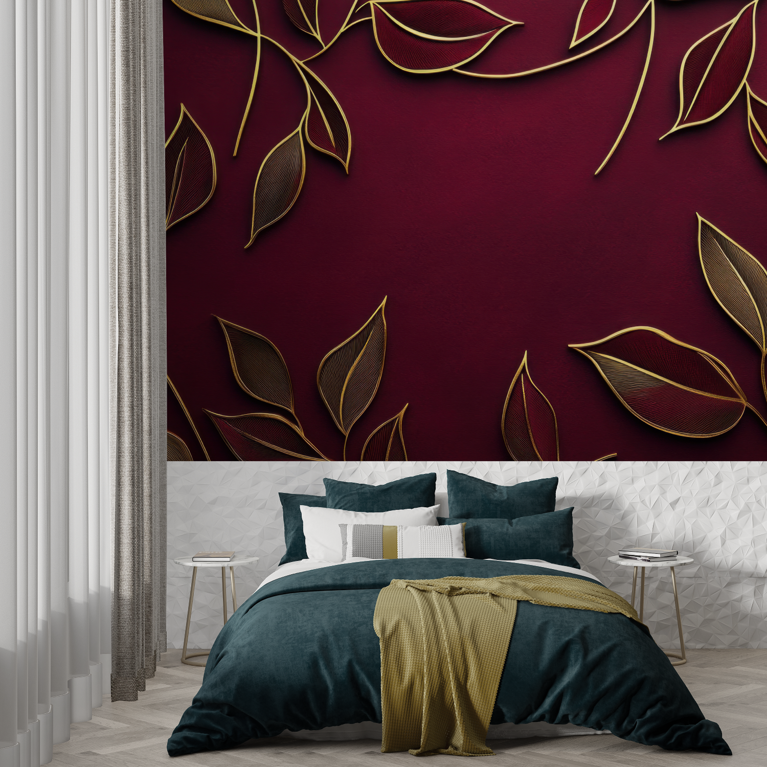 Burgundy and Gold Wallpaper | Murals Wallpaper